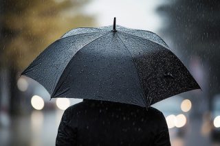 葬式での傘